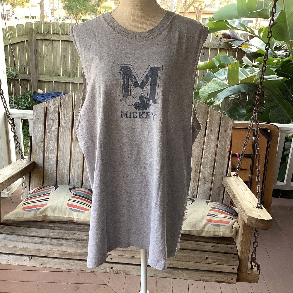 Disney Mickey Mouse sleeves Navy blue  front logo t shirt size XLarge